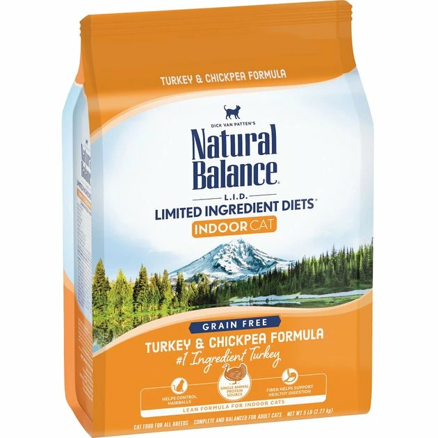 Discount 🛒 Natural Balance L.I.D. Limited Ingredient Diets Indoor Grain-Free Turkey & Chickpea Formula Dry Cat Food ✔️ 1 Discount 🛒 Natural Balance L.I.D. Limited Ingredient Diets Indoor Grain-Free Turkey & Chickpea Formula Dry Cat Food ✔️
