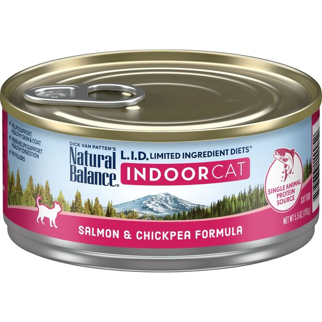 Flash Sale 🤩 Natural Balance L.I.D. Limited Ingredient Diets Indoor Grain-Free Salmon & Chickpea Formula Wet Cat Food, 5.5-oz, case of 24 🎉 1 Flash Sale 🤩 Natural Balance L.I.D. Limited Ingredient Diets Indoor Grain-Free Salmon & Chickpea Formula Wet Cat Food, 5.5-oz, case of 24 🎉