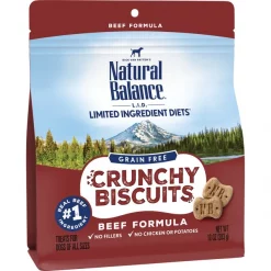 New ๐ Natural Balance L.I.D. Limited Ingredient Diets Grain-Free Crunchy Biscuits Beef Formula ๐ถ Dog Treats ๐ฅฐ