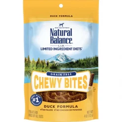 Brand new 😍 Natural Balance L.I.D. Limited Ingredient Diets Chewy Bites Duck Formula Grain-Free 🐕 Dog Treats 🔔
