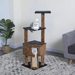 Cheap 🎁 Go Pet Club 46-in Faux Fur Cat Tree & Condo 😀