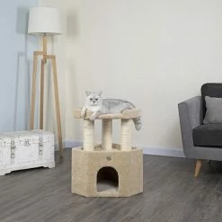 Cheap ⭐ Go Pet Club 27-in Premium Carpeted Large House Cat Tree Condo, Beige 💯