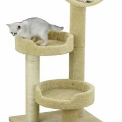 Coupon 😀 Go Pet Club 37-in Premium Carpeted Sisal Post Cat Tree, Beige ✨