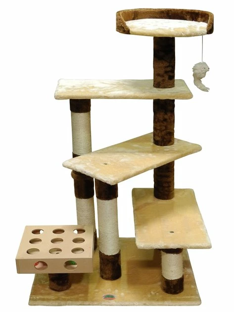 Outlet π Go Pet Club 45-in IQ Busy Box Cat Tree, Beige π 3 Outlet π Go Pet Club 45-in IQ Busy Box Cat Tree, Beige π - Image 3