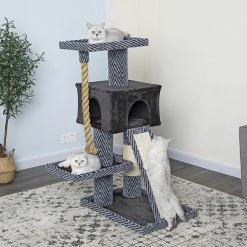 Cheap 😍 Go Pet Club 49-in Sequoia Sisal Cat Tree, Grey/Black 🧨