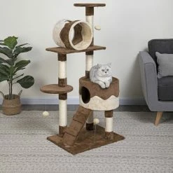 Wholesale ❤️ Go Pet Club 51.5-in Cat Tree Condo, Beige/ Brown 😉