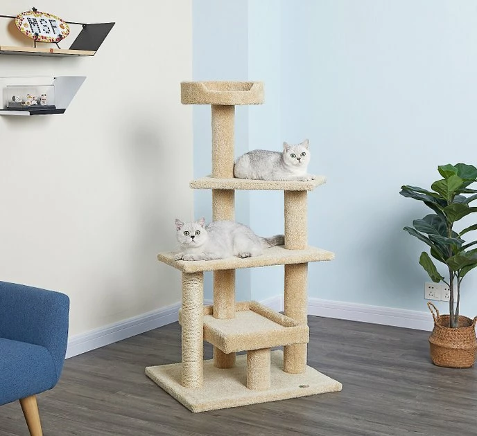 Flash Sale 🎁 Go Pet Club 52-in Premium Carpeted Cat Tree, Beige 🎁 1 Flash Sale 🎁 Go Pet Club 52-in Premium Carpeted Cat Tree, Beige 🎁