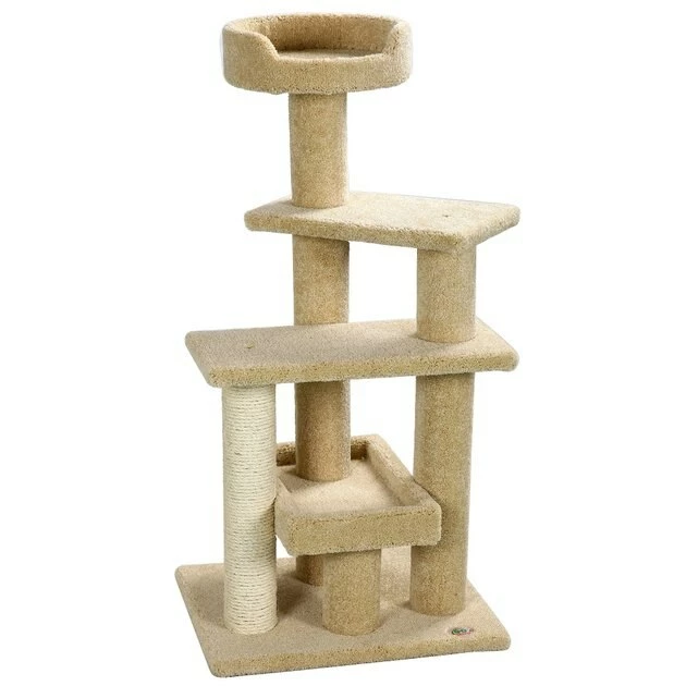 Flash Sale 🎁 Go Pet Club 52-in Premium Carpeted Cat Tree, Beige 🎁 3 Flash Sale 🎁 Go Pet Club 52-in Premium Carpeted Cat Tree, Beige 🎁 - Image 3
