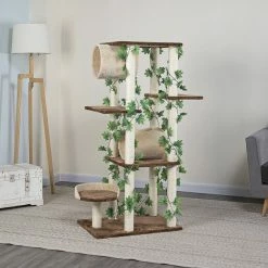 Best Pirce 🥰 Go Pet Club 58-in Forest with Leaves Cat Tree, Beige/ Brown 😉