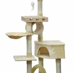 Coupon ⌛ Go Pet Club 60-in IQ Busy Box Cat Condo, Beige 😍 -Cheap Natural Balance Store 217088 pt2. SY630 V1579195393