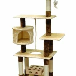 Discount 😍 Go Pet Club 67-in IQ Busy Box Cat Tree Condo, Beige ❤️ -Cheap Natural Balance Store 217123 pt2. SY630 V1579196000