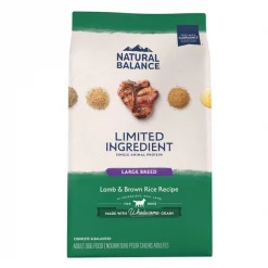 Brand new 💯 Natural Balance Limited Ingredient Lamb & Brown Rice Large Breed Bites Recipe Dry 🐕 Dog Food 👍