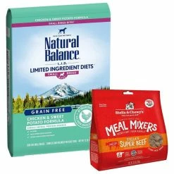 Best Pirce 😀 Natural Balance||Stella & Chewy's Natural Balance L.I.D. Limited Ingredient Diets Small Breed Bites Grain-Free Chicken & Sweet Potato Formula Dry Food + Stella & Chewy's Stella's Super Beef Meal Mixers Freeze-Dried Raw 🐶 Dog Food Topper 🎁