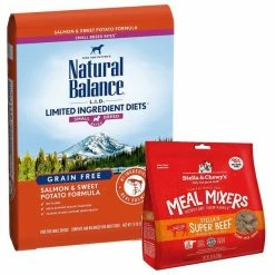 Cheap ⌛ Natural Balance||Stella & Chewy's Natural Balance L.I.D. Limited Ingredient Diets Small Breed Bites Grain-Free Salmon & Sweet Potato Formula Dry Food + Stella & Chewy's Stella's Super Beef Meal Mixers Freeze-Dried Raw 🐕 Dog Food Topper ❤️