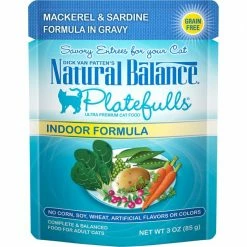 Deals 🥰 Natural Balance Platefulls Indoor Formula Mackerel & Sardine in Gravy Grain-Free Cat Food Pouches 🥰
