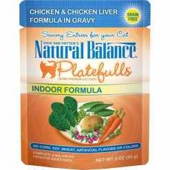 Budget ๐ฏ Natural Balance Platefulls Indoor Formula Chicken & Chicken Liver in Gravy Grain-Free Cat Food Pouches ๐