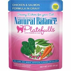 Discount 🎁 Natural Balance Platefulls Chicken & Salmon Formula in Gravy Grain-Free Cat Food Pouches ✔️