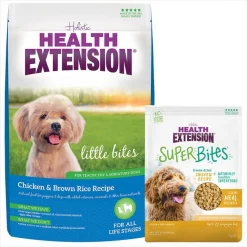 Coupon ❤️ Health Extension Little Bites Chicken & Brown Rice Recipe Dry Food + Super Bites Chicken Recipe Freeze-Dried Raw 🦮 Dog Food Mixer 🤩