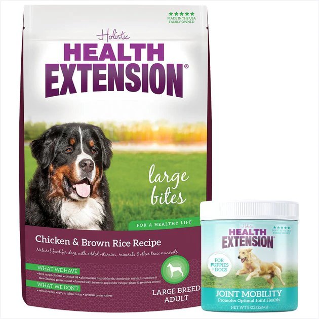 Cheapest ๐ Health Extension Large Bites Chicken & Brown Rice Recipe Dry Food + Joint Mobility Powder ๐ฆฎ Dog Supplement ๐ 1 Cheapest ๐ Health Extension Large Bites Chicken & Brown Rice Recipe Dry Food + Joint Mobility Powder ๐ฆฎ Dog Supplement ๐