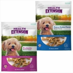 Best reviews of 😍 Health Extension Probiotic Yogurt + Peanut Butter Flavored Small Dental 🐶 Dog Treats ✨