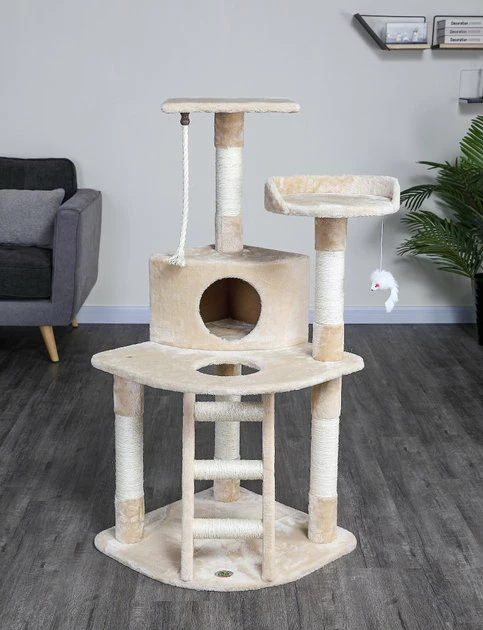 Budget 😉 Go Pet Club 48-in Classic Sisal Posts Cat Tree Condo ⌛ 2 Budget 😉 Go Pet Club 48-in Classic Sisal Posts Cat Tree Condo ⌛ - Image 2