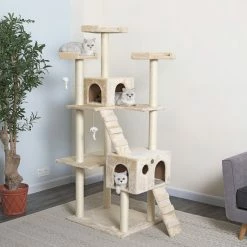 Coupon 🤩 Go Pet Club 72-in Faux Fur Cat Tree & Condo ✔️