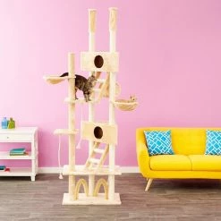 Hot Sale 👏 Go Pet Club 106-in Floor-to-Ceiling Faux Fur Cat Tree & Condo ✨ -Cheap Natural Balance Store 74051 PT8. SY630 V1500564077