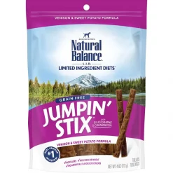 New 👍 Natural Balance Limited Ingredient Diets Jumpin’ Stix Venison & Sweet Potato Formula 🐶 Dog Treats 🔔