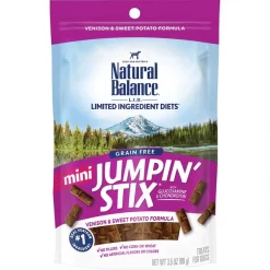 Coupon 😉 Natural Balance Limited Ingredient Diets Mini Jumpin’ Stix Venison & Sweet Potato Formula 🐶 Dog Treats 🔥