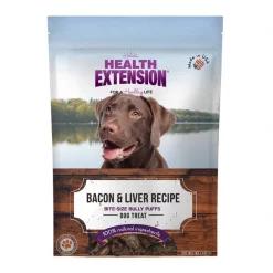 Brand new 🥰 Health Extension Bully Puffs Grain-Free Bacon & Liver 🦮 Dog Treats 🔔