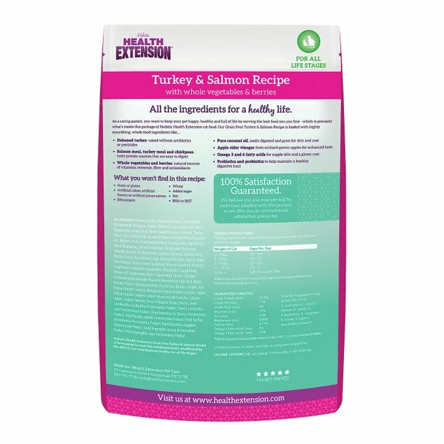 New 🛒 Health Extension Grain-Free Turkey & Salmon Recipe Dry Cat Food ✔️ 2 New 🛒 Health Extension Grain-Free Turkey & Salmon Recipe Dry Cat Food ✔️ - Image 2